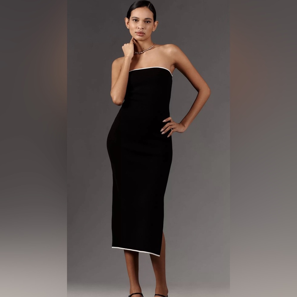 Anthropologie Black Strapless Dress